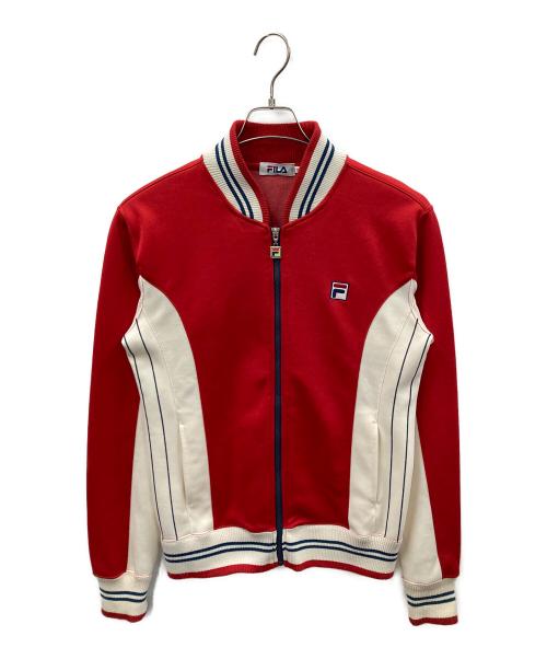 FILA（フィラ）FILA (フィラ) トラックジャケット レッド×ホワイト サイズ:Mの古着・服飾アイテム