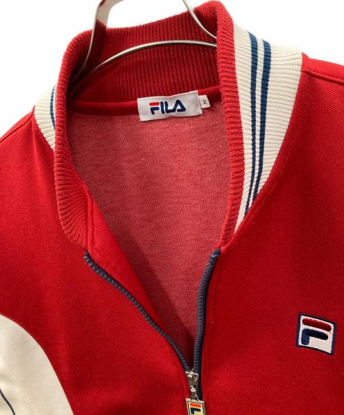 FILA（フィラ）FILA (フィラ) トラックジャケット レッド×ホワイト サイズ:Mの古着・服飾アイテム