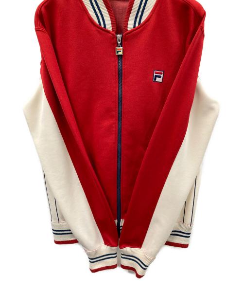 FILA（フィラ）FILA (フィラ) トラックジャケット レッド×ホワイト サイズ:Mの古着・服飾アイテム