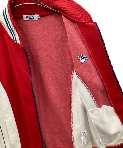 FILA（フィラ）FILA (フィラ) トラックジャケット レッド×ホワイト サイズ:Mの古着・服飾アイテム