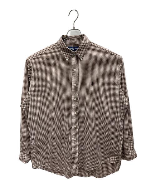 RALPH LAUREN（ラルフローレン）RALPH LAUREN (ラルフローレン) ボタンダウンシャツ ブラウン×ホワイト サイズ:Lの古着・服飾アイテム