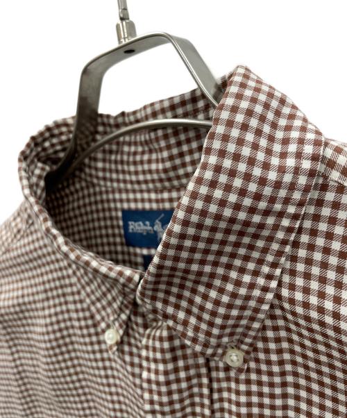 RALPH LAUREN（ラルフローレン）RALPH LAUREN (ラルフローレン) ボタンダウンシャツ ブラウン×ホワイト サイズ:Lの古着・服飾アイテム
