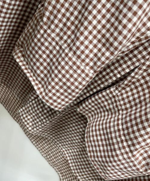 RALPH LAUREN（ラルフローレン）RALPH LAUREN (ラルフローレン) ボタンダウンシャツ ブラウン×ホワイト サイズ:Lの古着・服飾アイテム