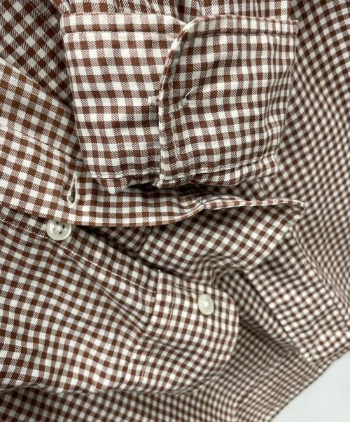 RALPH LAUREN（ラルフローレン）RALPH LAUREN (ラルフローレン) ボタンダウンシャツ ブラウン×ホワイト サイズ:Lの古着・服飾アイテム