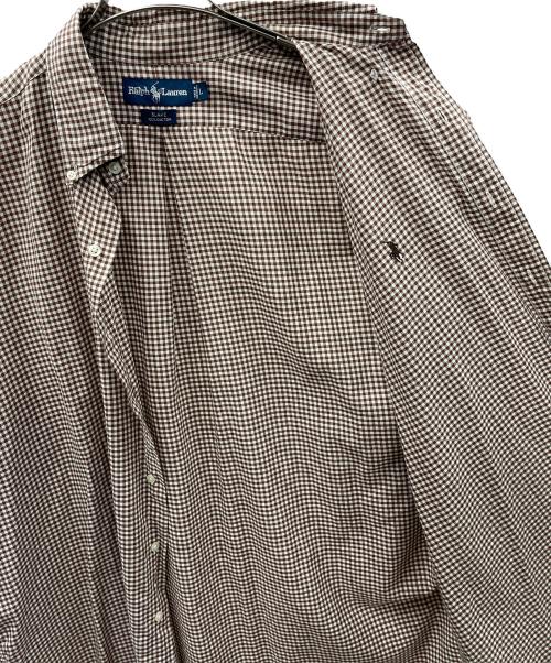 RALPH LAUREN（ラルフローレン）RALPH LAUREN (ラルフローレン) ボタンダウンシャツ ブラウン×ホワイト サイズ:Lの古着・服飾アイテム