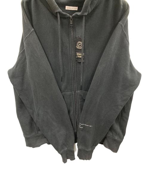 MONCLER（モンクレール）MONCLER (モンクレール) FRAGMENT DESIGN (フラグメントデザイン) ジップアップ パーカー MAGLIA（マリア） ブラック サイズ:Lの古着・服飾アイテム