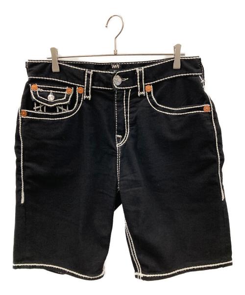 TRUE RELIGION（トゥルー レリジョン）TRUE RELIGION (トゥルー レリジョン) ショートパンツ BOBBY ROPE STITCH FLAP SHORT（ボビー ロープステッチ フラップ ショート） ブラック サイズ:32の古着・服飾アイテム