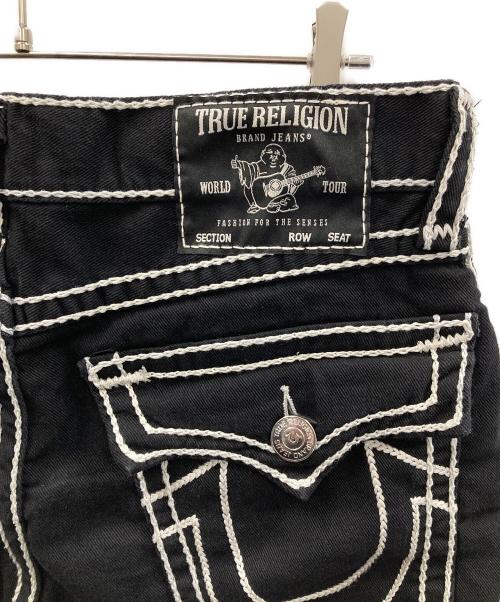 TRUE RELIGION（トゥルー レリジョン）TRUE RELIGION (トゥルー レリジョン) ショートパンツ BOBBY ROPE STITCH FLAP SHORT（ボビー ロープステッチ フラップ ショート） ブラック サイズ:32の古着・服飾アイテム