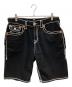 TRUE RELIGION（トゥルー レリジョン）の古着「ショートパンツ BOBBY ROPE STITCH FLAP SHORT（ボビー ロープステッチ フラップ ショート）」｜ブラック