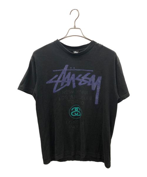stussy（ステューシー）stussy (ステューシー) ワールドツアーT ブラック サイズ:Lの古着・服飾アイテム