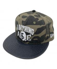 New Era×A BATHING APE（ニューエラ×アベイシングエイプ）の古着「キャップ」｜オリーブ