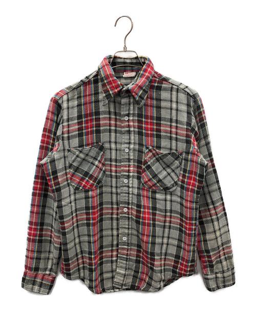 JC Pennry（JCペニー）JC Pennry (JCペニー) big mac (ビッグマック) ヘビーネルシャツ グレー サイズ:Mの古着・服飾アイテム