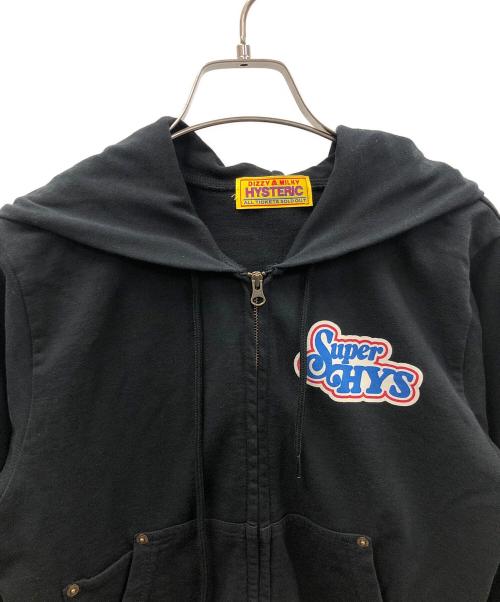 Hysteric Glamour（ヒステリックグラマー）Hysteric Glamour (ヒステリックグラマー) SUPER HYS ショート丈パーカー ブラック サイズ:FREEの古着・服飾アイテム