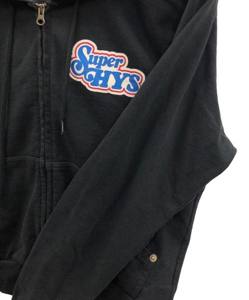 Hysteric Glamour（ヒステリックグラマー）Hysteric Glamour (ヒステリックグラマー) SUPER HYS ショート丈パーカー ブラック サイズ:FREEの古着・服飾アイテム