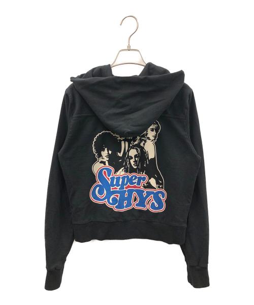 Hysteric Glamour（ヒステリックグラマー）Hysteric Glamour (ヒステリックグラマー) SUPER HYS ショート丈パーカー ブラック サイズ:FREEの古着・服飾アイテム