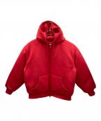 THE NORTH FACE×SUPREMEザ ノース フェイス×シュプリーム）の古着「ジップパーカー Down Filled Zip Up Hooded Sweatshirt（ダウン フィルド ジップ アップ フーデッド スウェットシャツ）」｜レッド