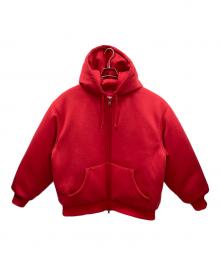 THE NORTH FACE×SUPREME（ザ ノース フェイス×シュプリーム）の古着「ジップパーカー Down Filled Zip Up Hooded Sweatshirt（ダウン フィルド ジップ アップ フーデッド スウェットシャツ）」｜レッド