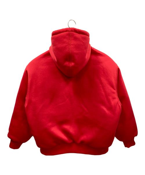 THE NORTH FACE（ザ ノース フェイス）THE NORTH FACE SUPREME (シュプリーム) ジップパーカー Down Filled Zip Up Hooded Sweatshirt（ダウン フィルド ジップ アップ フーデッド スウェットシャツ） レッド サイズ:Lの古着・服飾アイテム