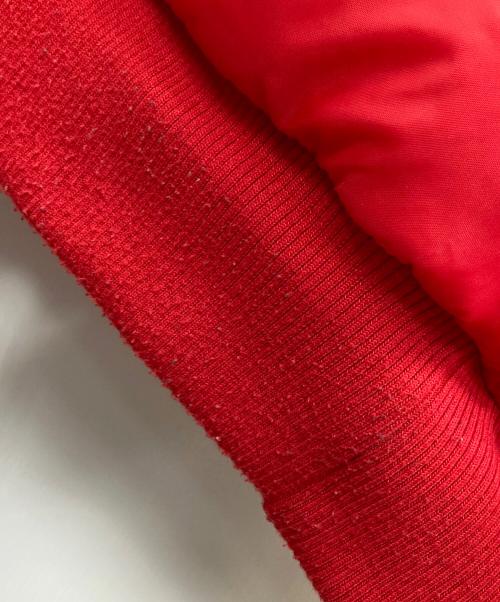 THE NORTH FACE（ザ ノース フェイス）THE NORTH FACE SUPREME (シュプリーム) ジップパーカー Down Filled Zip Up Hooded Sweatshirt（ダウン フィルド ジップ アップ フーデッド スウェットシャツ） レッド サイズ:Lの古着・服飾アイテム