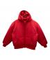 THE NORTH FACE（ザ ノース フェイス）の古着「ジップパーカー Down Filled Zip Up Hooded Sweatshirt（ダウン フィルド ジップ アップ フーデッド スウェットシャツ）」｜レッド