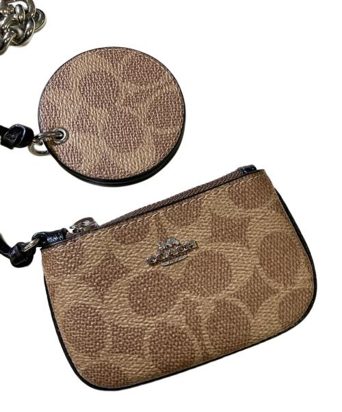 COACH（コーチ）COACH (コーチ) ローレル ラージ ショルダー バッグ ミラー チャーム アンド ポーチ ブラック サイズ:実寸サイズにてご確認ください。の古着・服飾アイテム