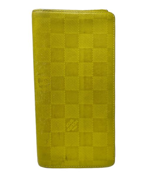 LOUIS VUITTON（ルイ ヴィトン）LOUIS VUITTON (ルイ ヴィトン) 長財布 ポルトフォイユ ブラザ ダミエ・アンフィニ イエロー サイズ:実寸サイズにてご確認ください。の古着・服飾アイテム