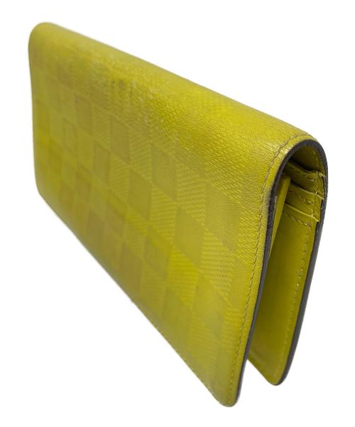LOUIS VUITTON（ルイ ヴィトン）LOUIS VUITTON (ルイ ヴィトン) 長財布 ポルトフォイユ ブラザ ダミエ・アンフィニ イエロー サイズ:実寸サイズにてご確認ください。の古着・服飾アイテム