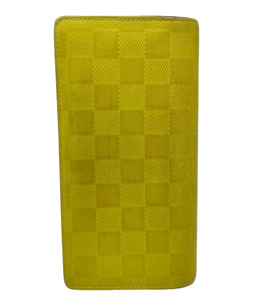 LOUIS VUITTON（ルイ ヴィトン）LOUIS VUITTON (ルイ ヴィトン) 長財布 ポルトフォイユ ブラザ ダミエ・アンフィニ イエロー サイズ:実寸サイズにてご確認ください。の古着・服飾アイテム