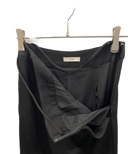 CLANE（クラネ）CLANE (クラネ) スカート LOW WAIST JERSEY SKIRT（ロー ウエスト ジャージー スカート） ブラックの古着・服飾アイテム
