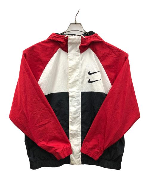 NIKE（ナイキ）NIKE (ナイキ) ナイロンジャケット SWOOSH WOVEN JACKET (スウッシュ ウーブン ジャケット) レッド×ブラック サイズ:XXLの古着・服飾アイテム