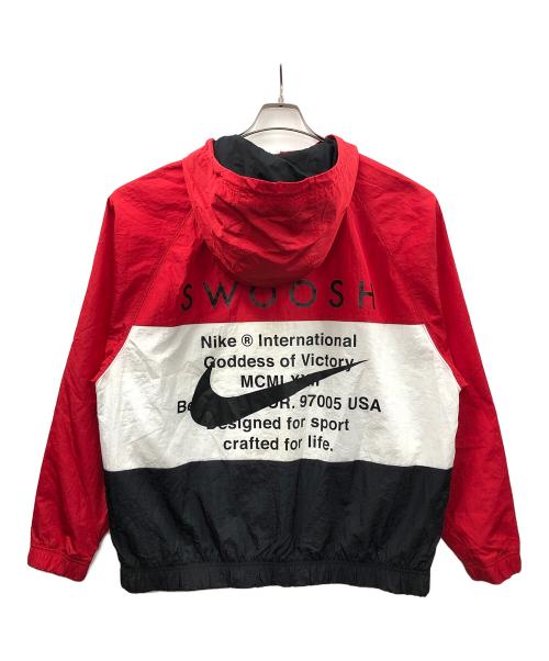 NIKE（ナイキ）NIKE (ナイキ) ナイロンジャケット SWOOSH WOVEN JACKET (スウッシュ ウーブン ジャケット) レッド×ブラック サイズ:XXLの古着・服飾アイテム