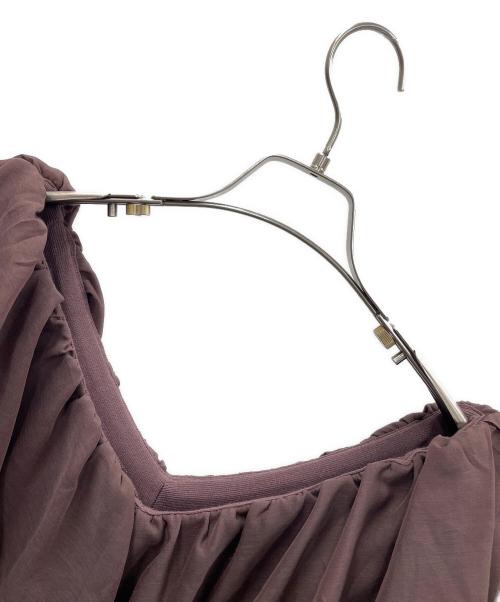 Snidel（スナイデル）Snidel (スナイデル) フリルドッキングニットプルオーバー ブラウン サイズ:F 未使用品の古着・服飾アイテム