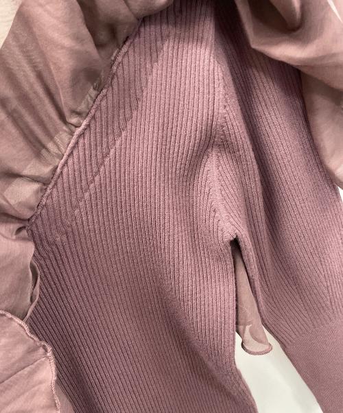 Snidel（スナイデル）Snidel (スナイデル) フリルドッキングニットプルオーバー ブラウン サイズ:F 未使用品の古着・服飾アイテム