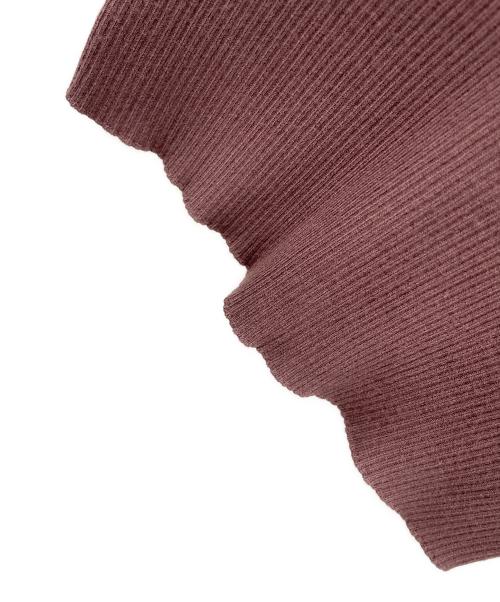 Snidel（スナイデル）Snidel (スナイデル) フリルドッキングニットプルオーバー ブラウン サイズ:F 未使用品の古着・服飾アイテム
