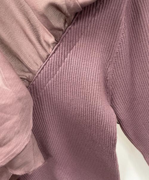 Snidel（スナイデル）Snidel (スナイデル) フリルドッキングニットプルオーバー ブラウン サイズ:F 未使用品の古着・服飾アイテム