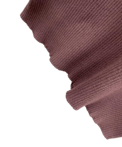 Snidel（スナイデル）Snidel (スナイデル) フリルドッキングニットプルオーバー ブラウン サイズ:F 未使用品の古着・服飾アイテム