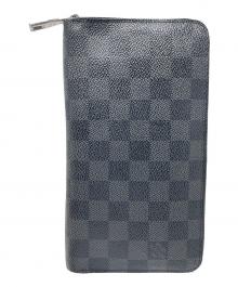 LOUIS VUITTON（ルイ ヴィトン）の古着「長財布 ジッピー オーガナイザー ダミエ・グラフィット」｜ブラック