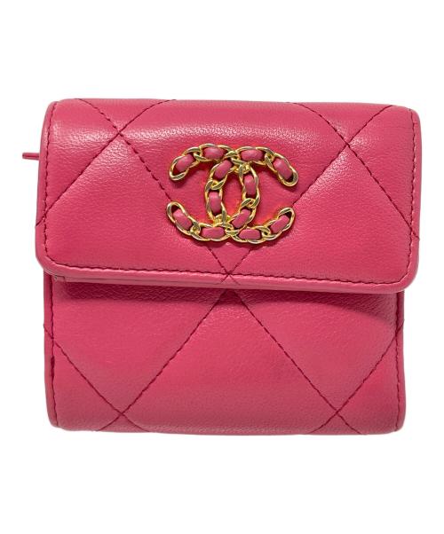 CHANEL（シャネル）CHANEL (シャネル) 3つ折り財布 スモールフラップウォレット ピンク サイズ:実寸サイズにてご確認ください。の古着・服飾アイテム