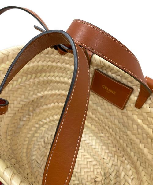 CELINE（セリーヌ）CELINE (セリーヌ) バッグ クラシックパニエ ラフィア＆カーフスキン アイボリー×ブラウン サイズ:実寸サイズにてご確認ください。の古着・服飾アイテム
