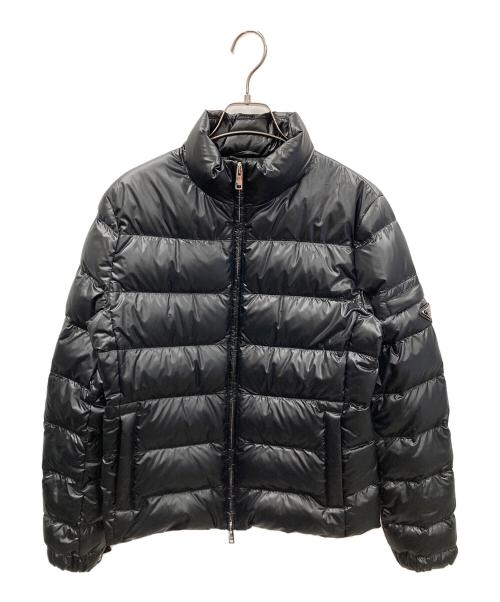 PRADA（プラダ）PRADA (プラダ) トライアングルロゴ ナイロンダウンジャケット ブラック サイズ:44の古着・服飾アイテム