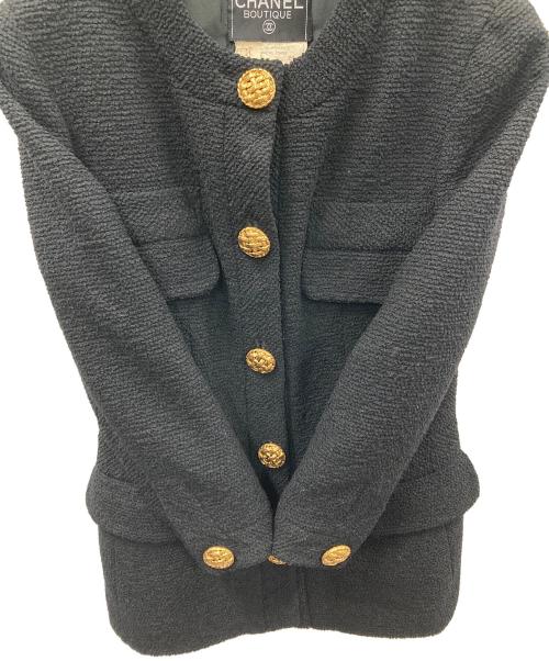 CHANEL（シャネル）CHANEL (シャネル) ノーカラージャケット ブラック サイズ:36の古着・服飾アイテム