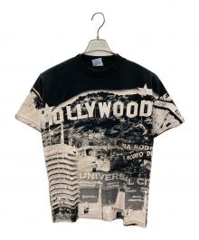 ALL SPORT（オールスポーツ）の古着「Tシャツ HOLLYWOOD（ハリウッド）」｜ブラック×ホワイト