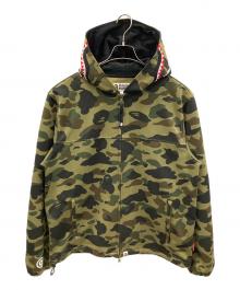 A BATHING APE（アベイシングエイプ）の古着「ジップパーカー 1ST CAMO WINDSTOPPER SHARK HOODIE（ファースト カモ ウインドストッパー シャーク フーディ）」｜オリーブ