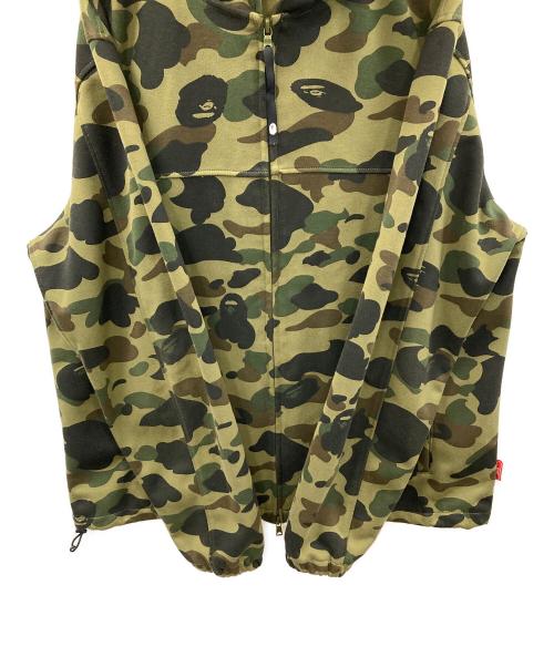A BATHING APE（アベイシングエイプ）A BATHING APE (アベイシングエイプ) ジップパーカー 1ST CAMO WINDSTOPPER SHARK HOODIE（ファースト カモ ウインドストッパー シャーク フーディ） オリーブ サイズ:XLの古着・服飾アイテム
