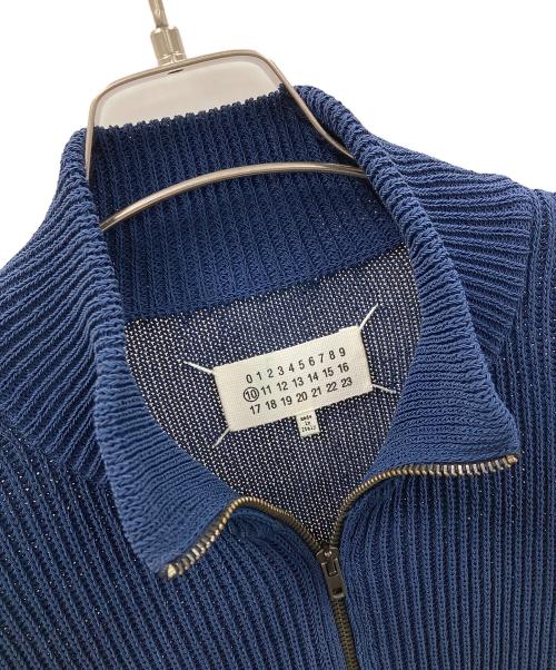 Maison Margiela（メゾンマルジェラ）Maison Margiela (メゾンマルジェラ) ジップカーディガン ドライバーズニット ブルー サイズ:1の古着・服飾アイテム