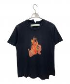 OFFWHITEオフホワイト）の古着「シャツ 18SS DIAG FIRE SPLICED S/S T-SHIRT（ダイアゴナル ファイア スプライスド 半袖Tシャツ）」｜ブラック