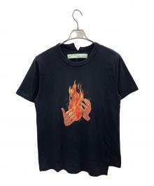 OFFWHITE（オフホワイト）の古着「シャツ 18SS DIAG FIRE SPLICED S/S T-SHIRT（ダイアゴナル ファイア スプライスド 半袖Tシャツ）」｜ブラック