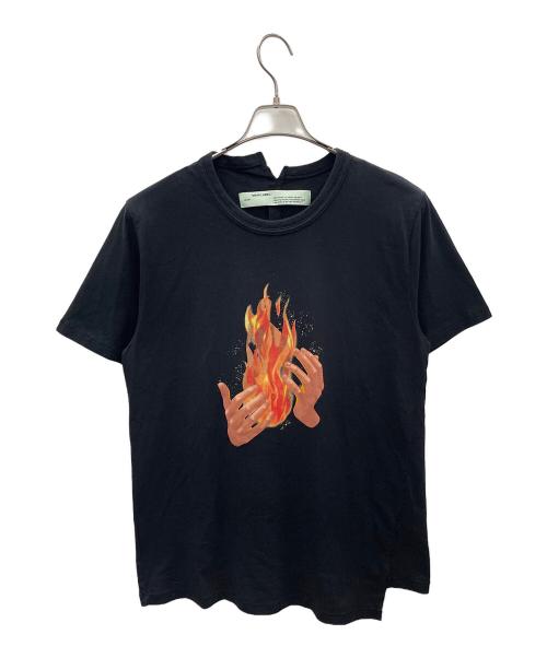 OFFWHITE（オフホワイト）OFFWHITE (オフホワイト) シャツ 18SS DIAG FIRE SPLICED S/S T-SHIRT（ダイアゴナル ファイア スプライスド 半袖Tシャツ） ブラック サイズ:Mの古着・服飾アイテム