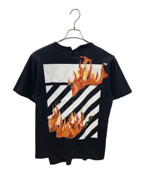 OFFWHITE（オフホワイト）OFFWHITE (オフホワイト) シャツ 18SS DIAG FIRE SPLICED S/S T-SHIRT（ダイアゴナル ファイア スプライスド 半袖Tシャツ） ブラック サイズ:Mの古着・服飾アイテム