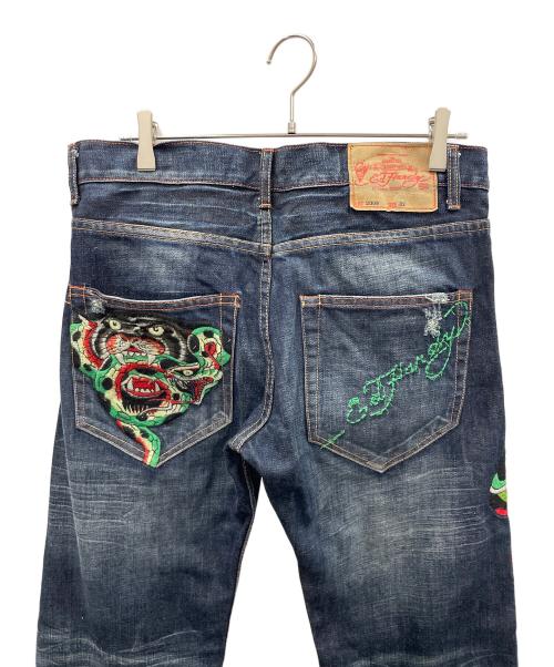Ed Hardy（エド ハーディー）Ed Hardy (エド ハーディー) デニムパンツ スネイク&ジャガー インディゴ サイズ:32×34の古着・服飾アイテム
